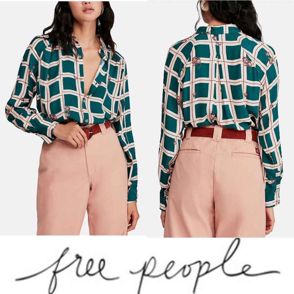 NWT Free People Window To My Heart Blouse D1